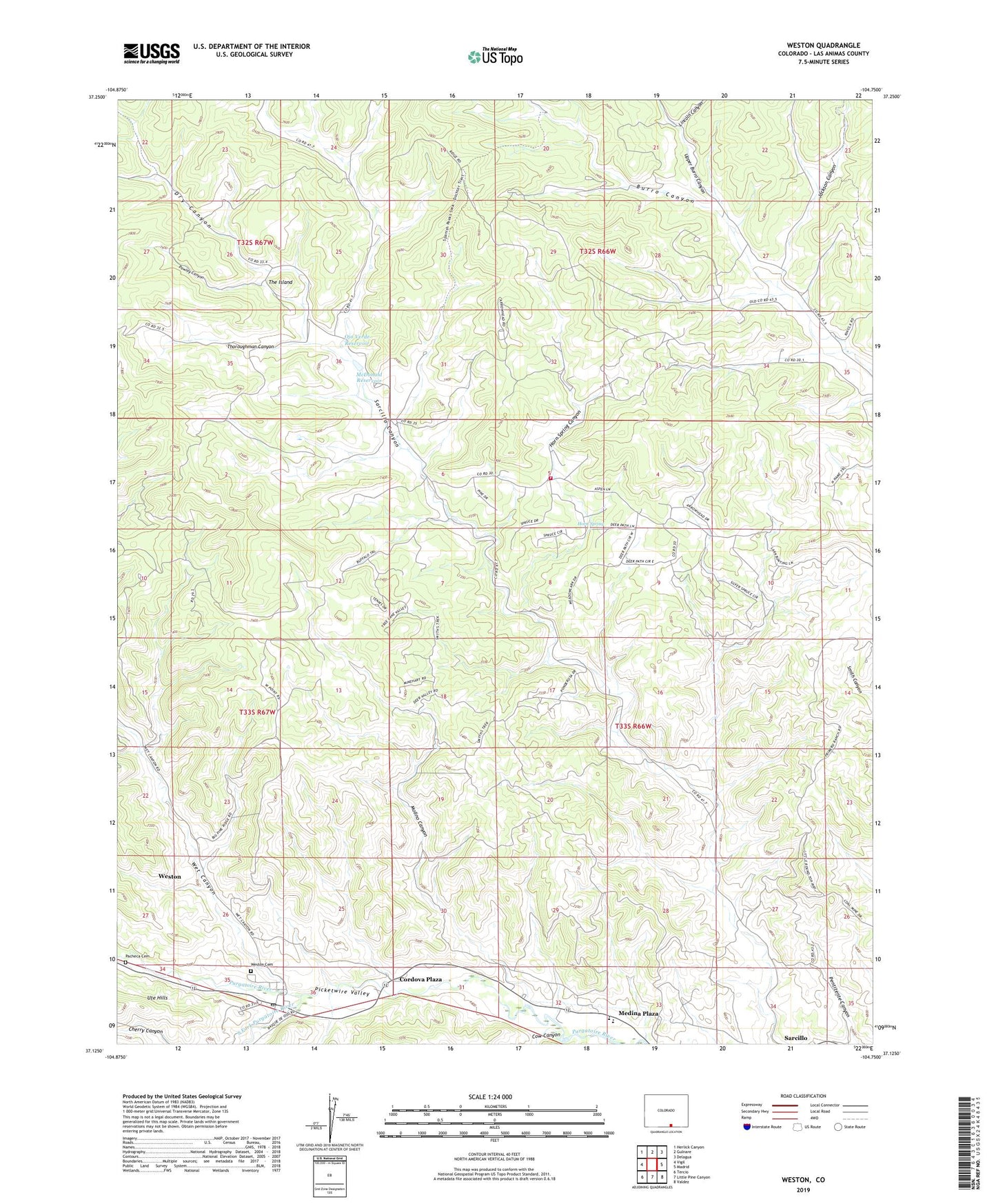 Weston Colorado US Topo Map Image