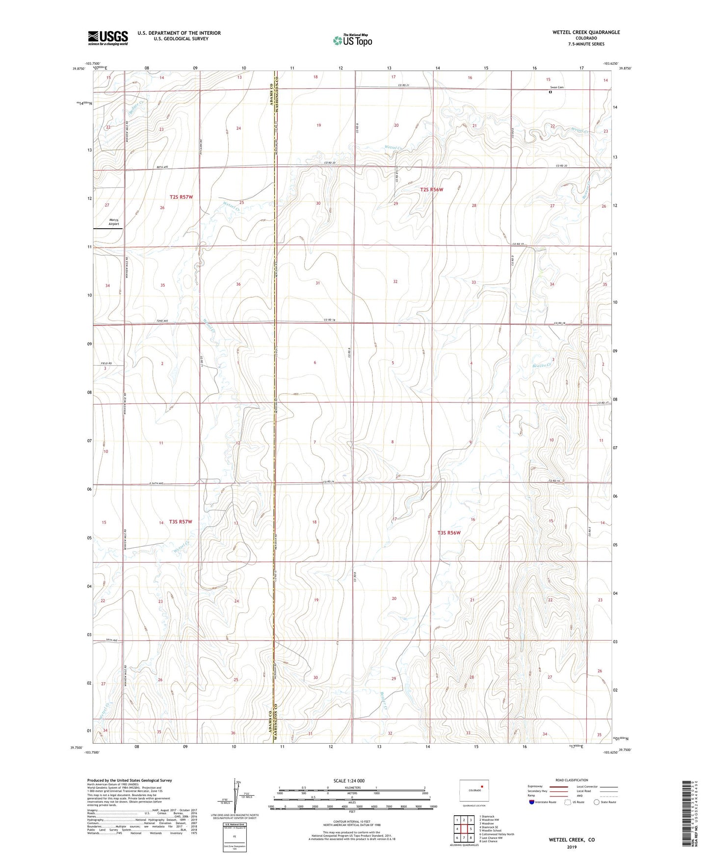 Wetzel Creek Colorado US Topo Map Image