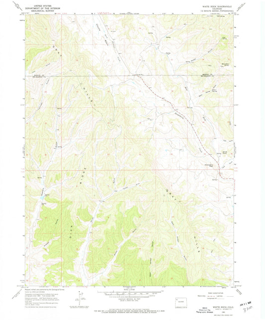 Classic USGS White Rock Colorado 7.5'x7.5' Topo Map Image