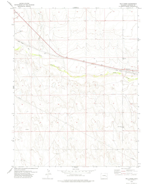 Classic USGS Wild Horse Colorado 7.5'x7.5' Topo Map Image
