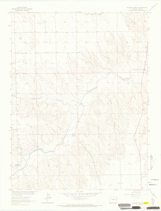 Classic USGS Wildcat Canyon Colorado 7.5'x7.5' Topo Map Image
