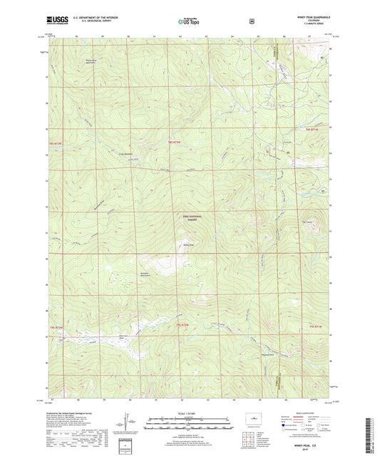 Windy Peak Colorado US Topo Map Image