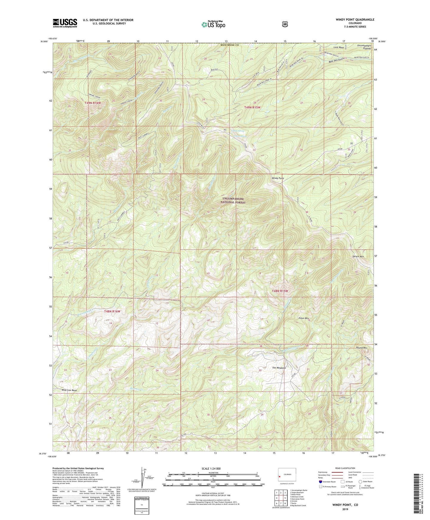 Windy Point Colorado US Topo Map Image
