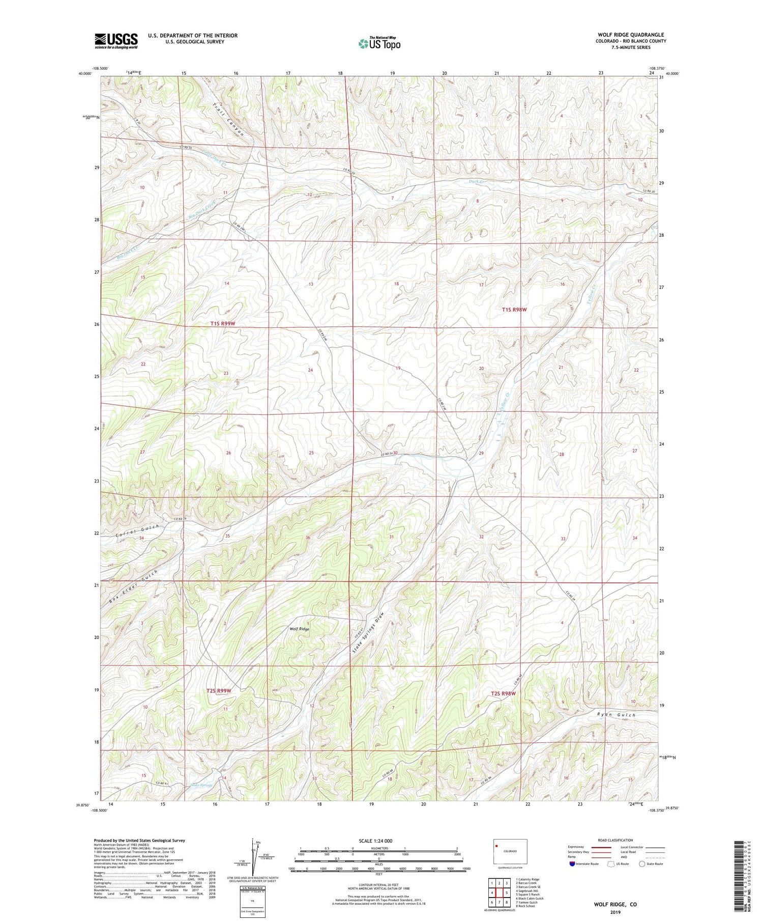 Wolf Ridge Colorado US Topo Map Image