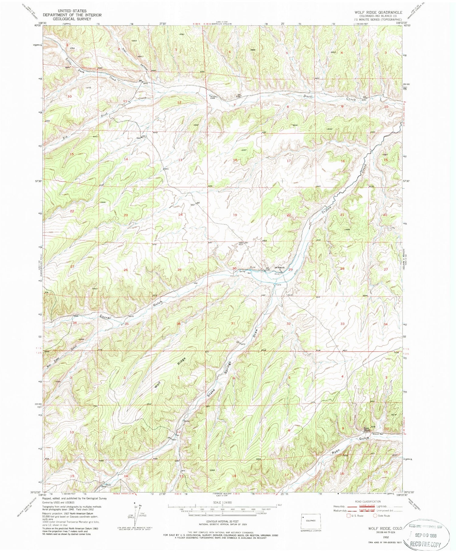 Classic USGS Wolf Ridge Colorado 7.5'x7.5' Topo Map Image