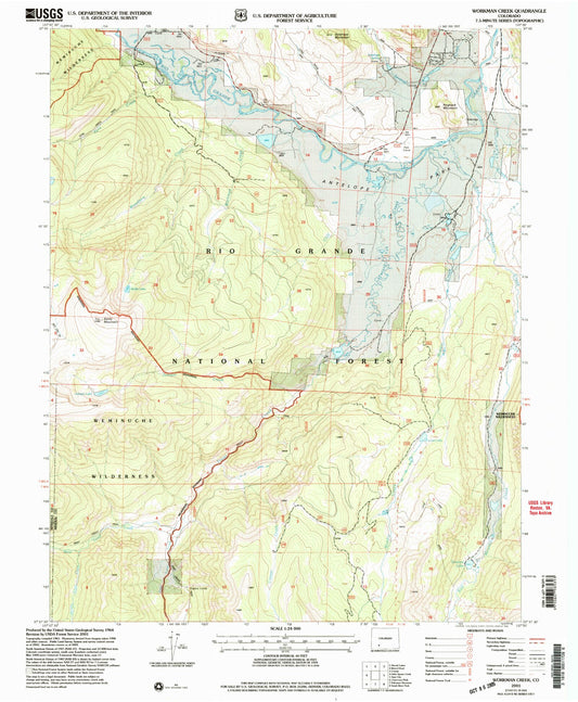 Classic USGS Workman Creek Colorado 7.5'x7.5' Topo Map Image