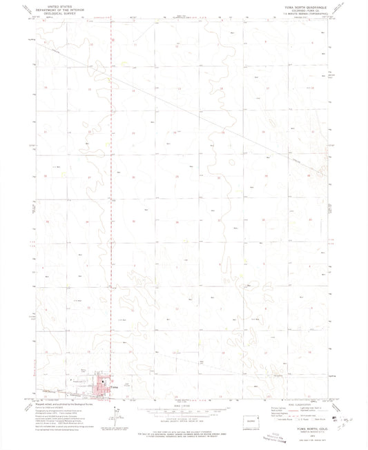 Classic USGS Yuma North Colorado 7.5'x7.5' Topo Map Image