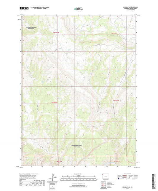 Zenobia Peak Colorado US Topo Map Image