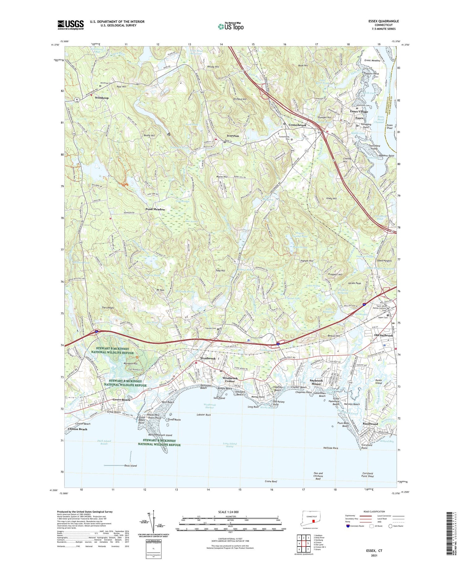 Essex Connecticut US Topo Map Image