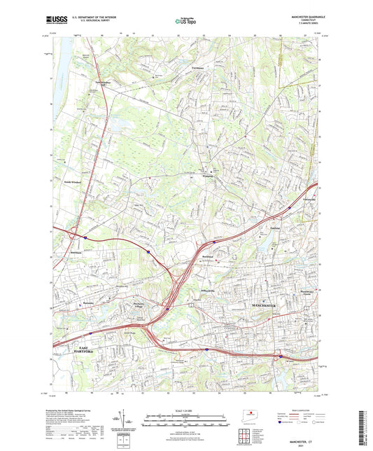 Manchester Connecticut US Topo Map Image