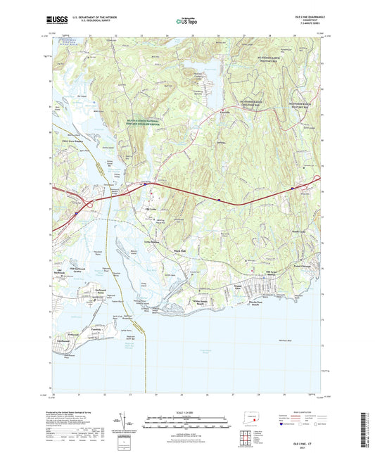 Old Lyme Connecticut US Topo Map Image