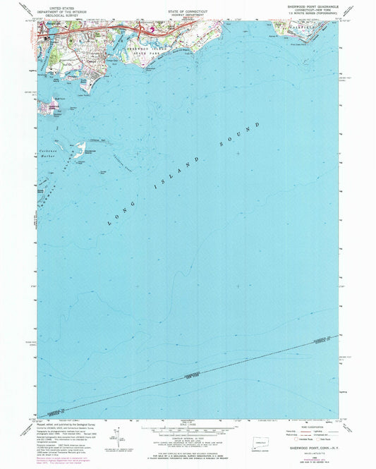 Classic USGS Sherwood Point Connecticut 7.5'x7.5' Topo Map Image