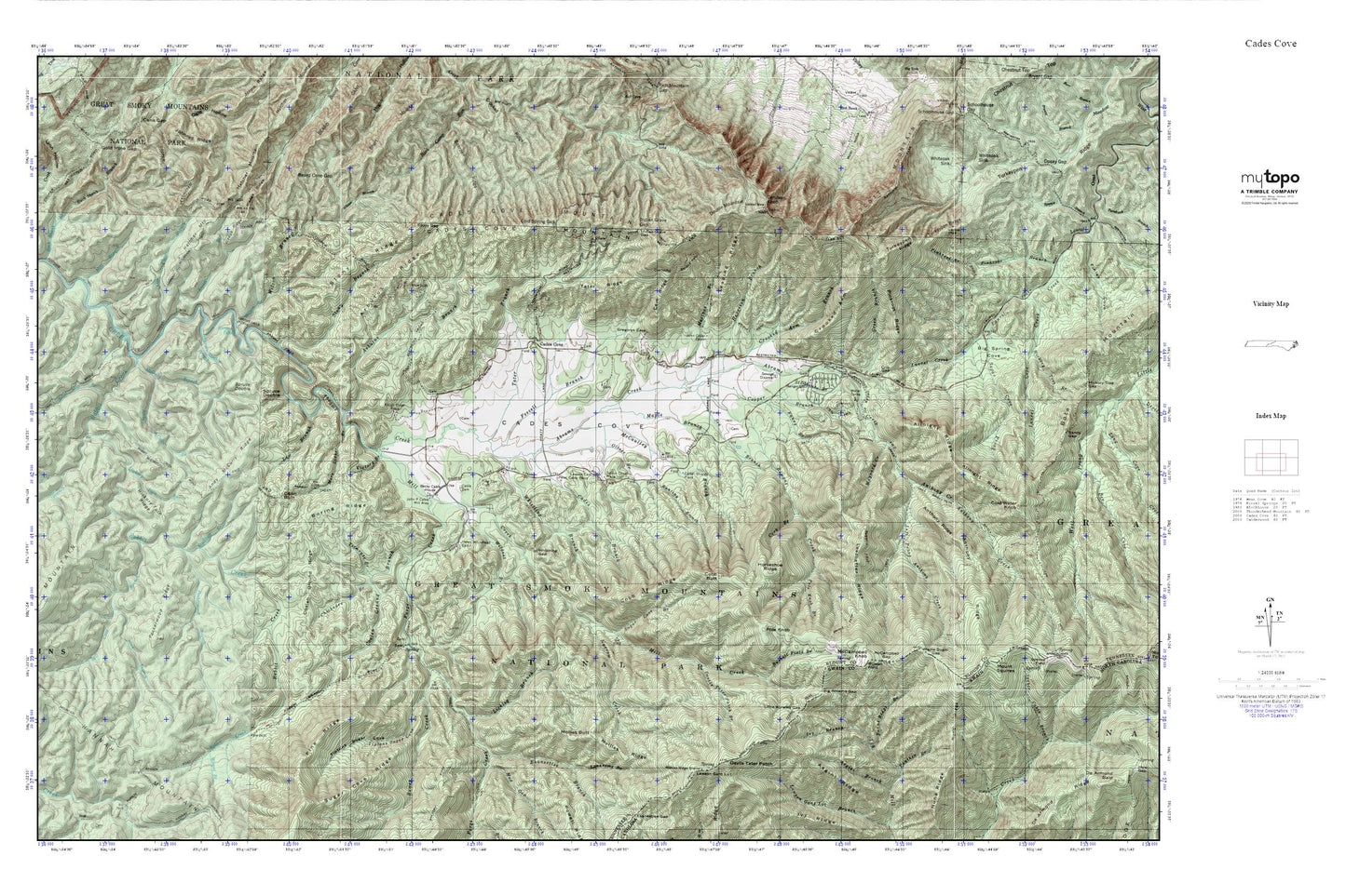Cades Cove MyTopo Explorer Series Map Image