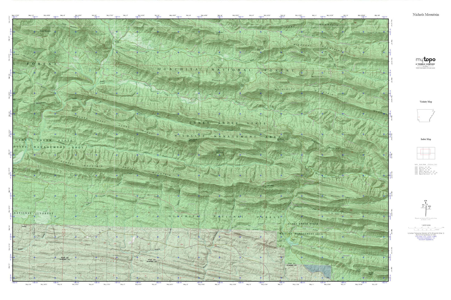 Caney Creek Wilderness MyTopo Explorer Series Map Image