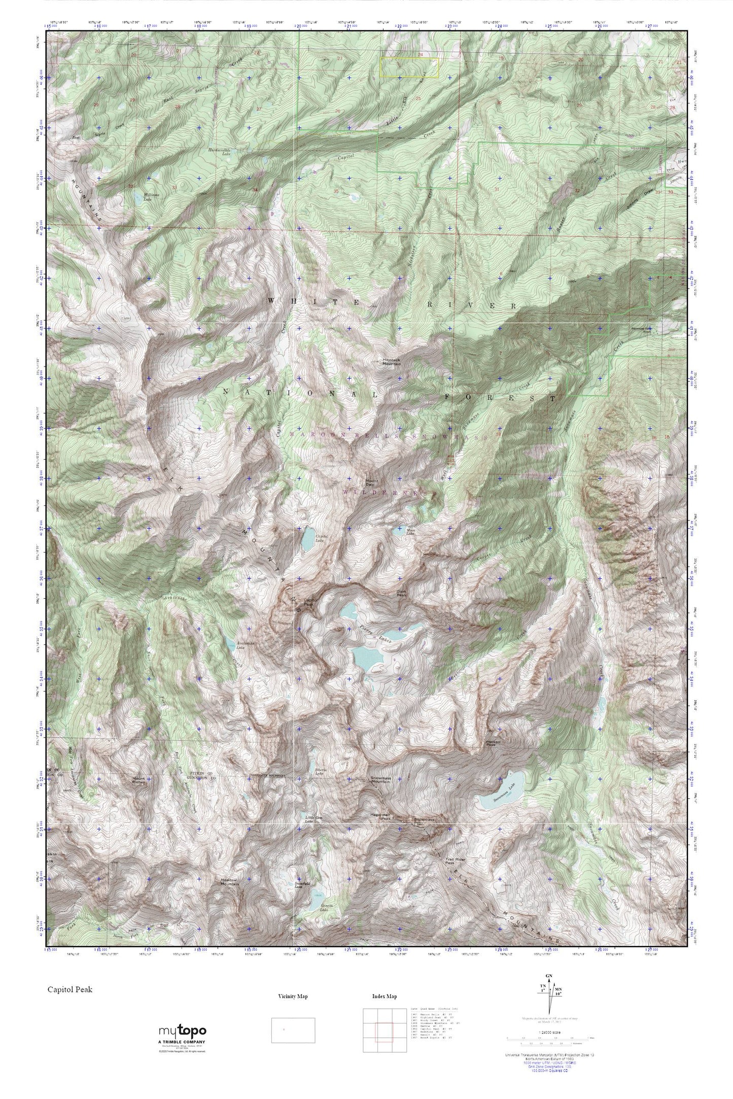 Capitol Peak MyTopo Explorer Series Map Image