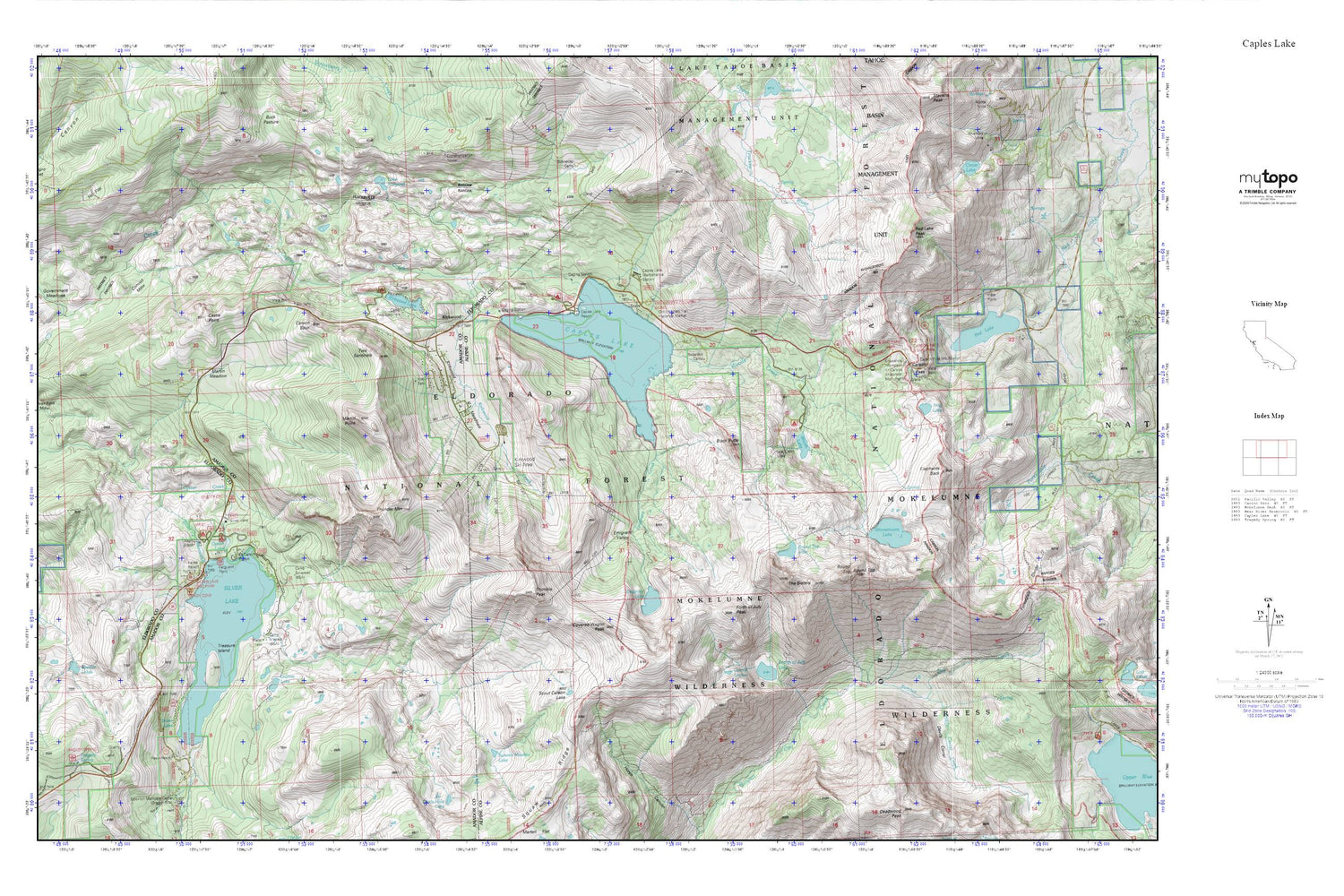 Caples Lake MyTopo Explorer Series Map Image