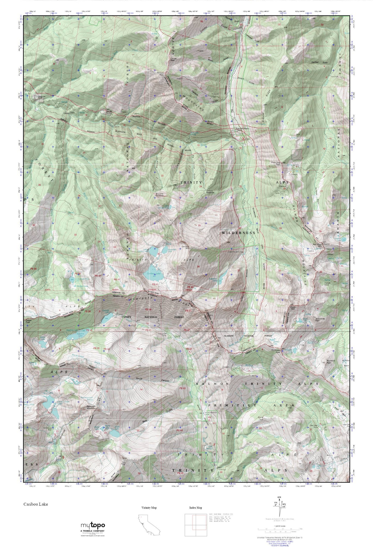 Caribou Lake MyTopo Explorer Series Map Image