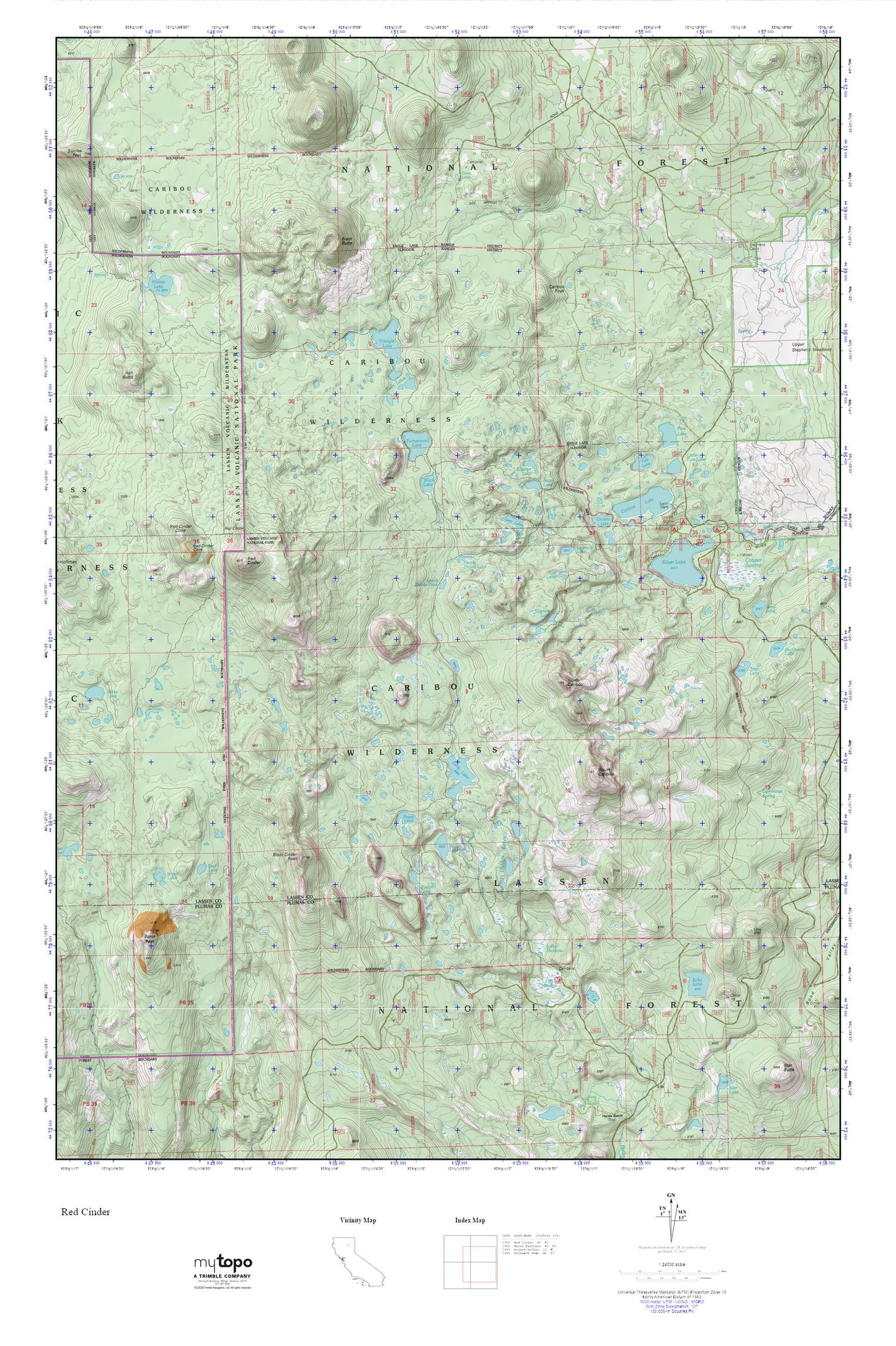 Caribou Wilderness MyTopo Explorer Series Map Image