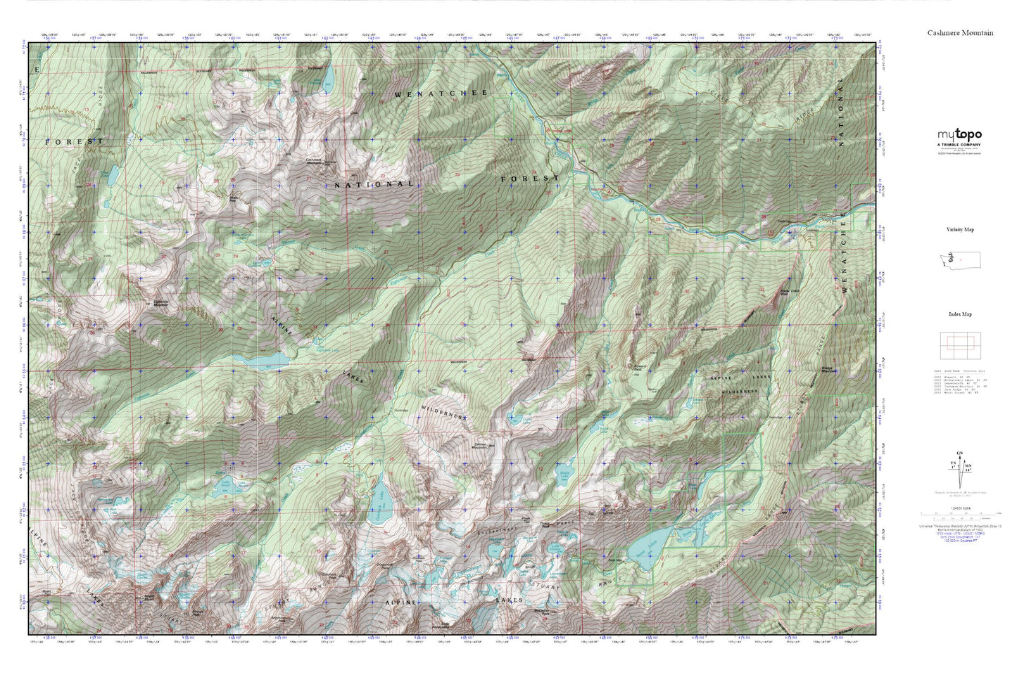 Cashmere Mountain MyTopo Explorer Series Map Image