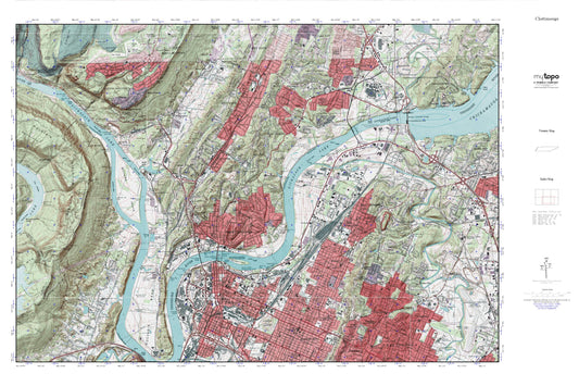 Chattanooga MyTopo Explorer Series Map Image