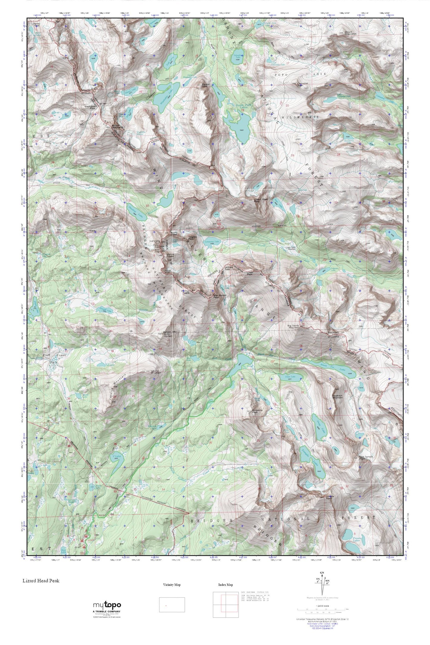 Cirque of the Towers MyTopo Explorer Series Map Image