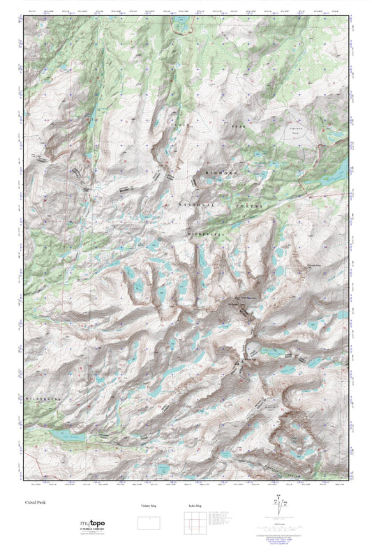 Cloud Peak Wilderness MyTopo Explorer Series Map Image