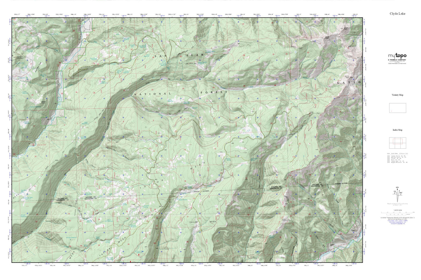 Clyde Lake MyTopo Explorer Series Map Image