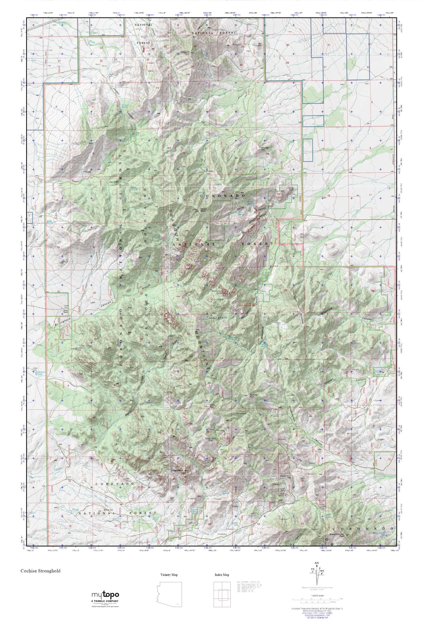 Cochise Stronghold MyTopo Explorer Series Map Image