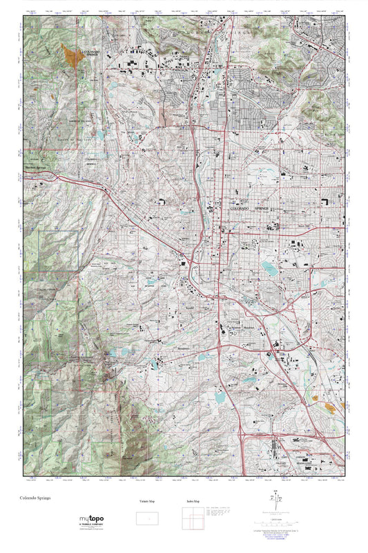 Colorado Springs MyTopo Explorer Series Map Image