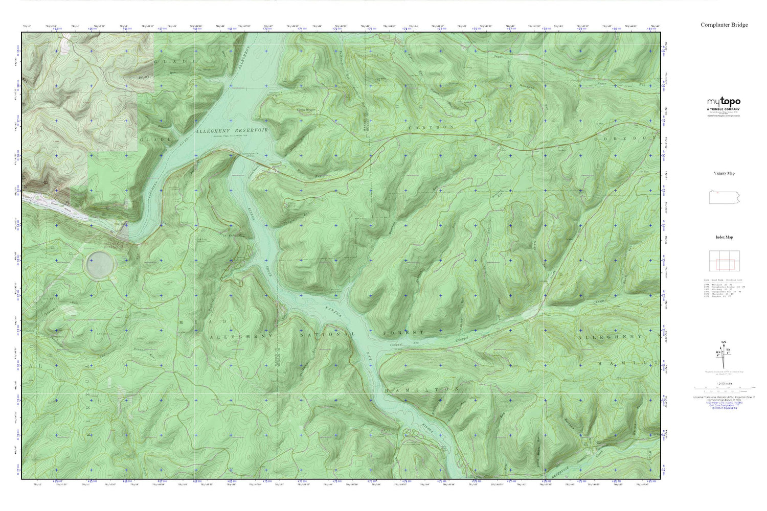Cornplanter Bridge MyTopo Explorer Series Map Image