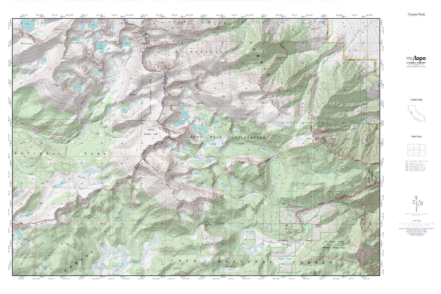 Cottonwood Lakes MyTopo Explorer Series Map Image