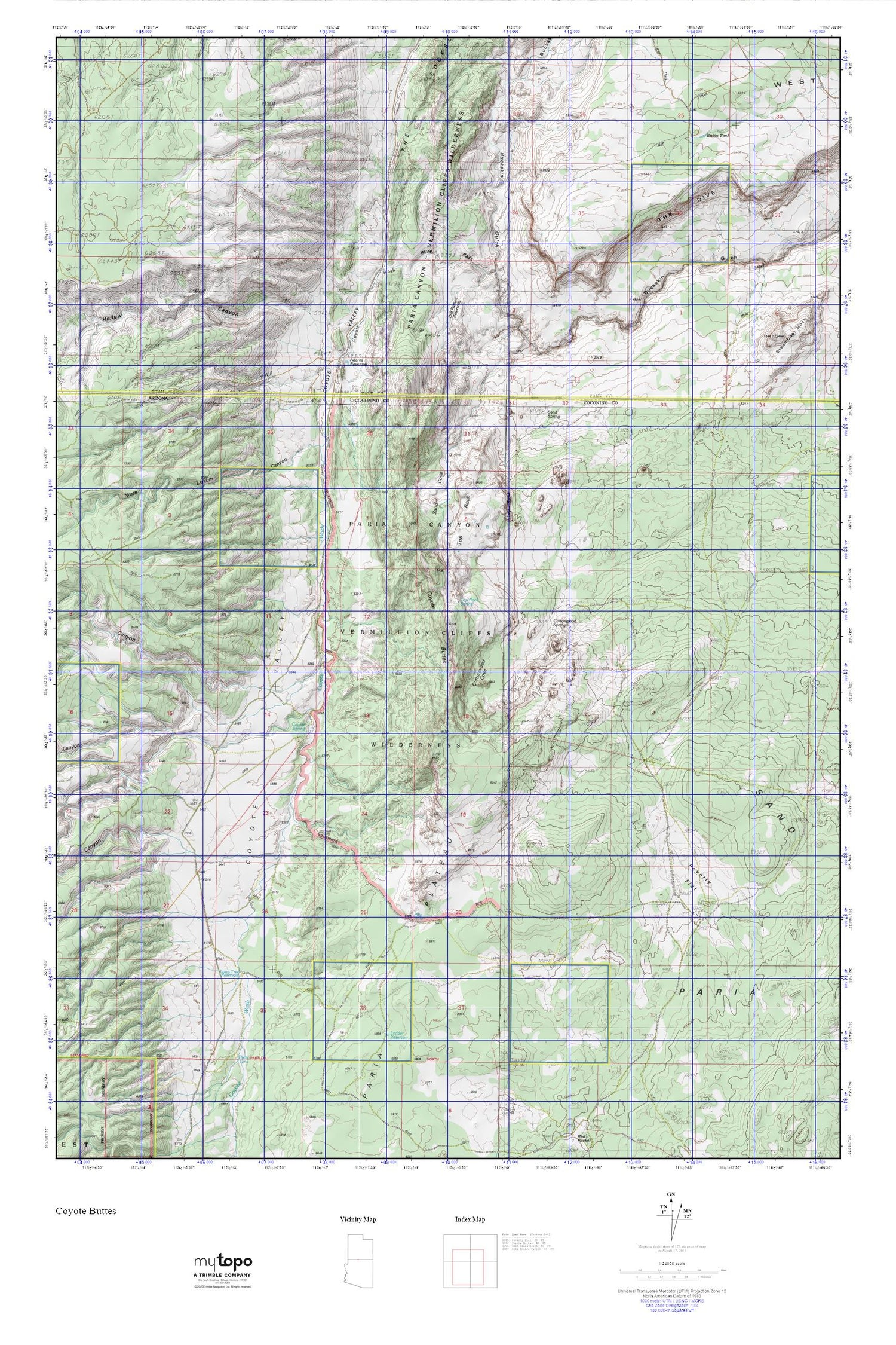 Coyote Buttes MyTopo Explorer Series Map Image