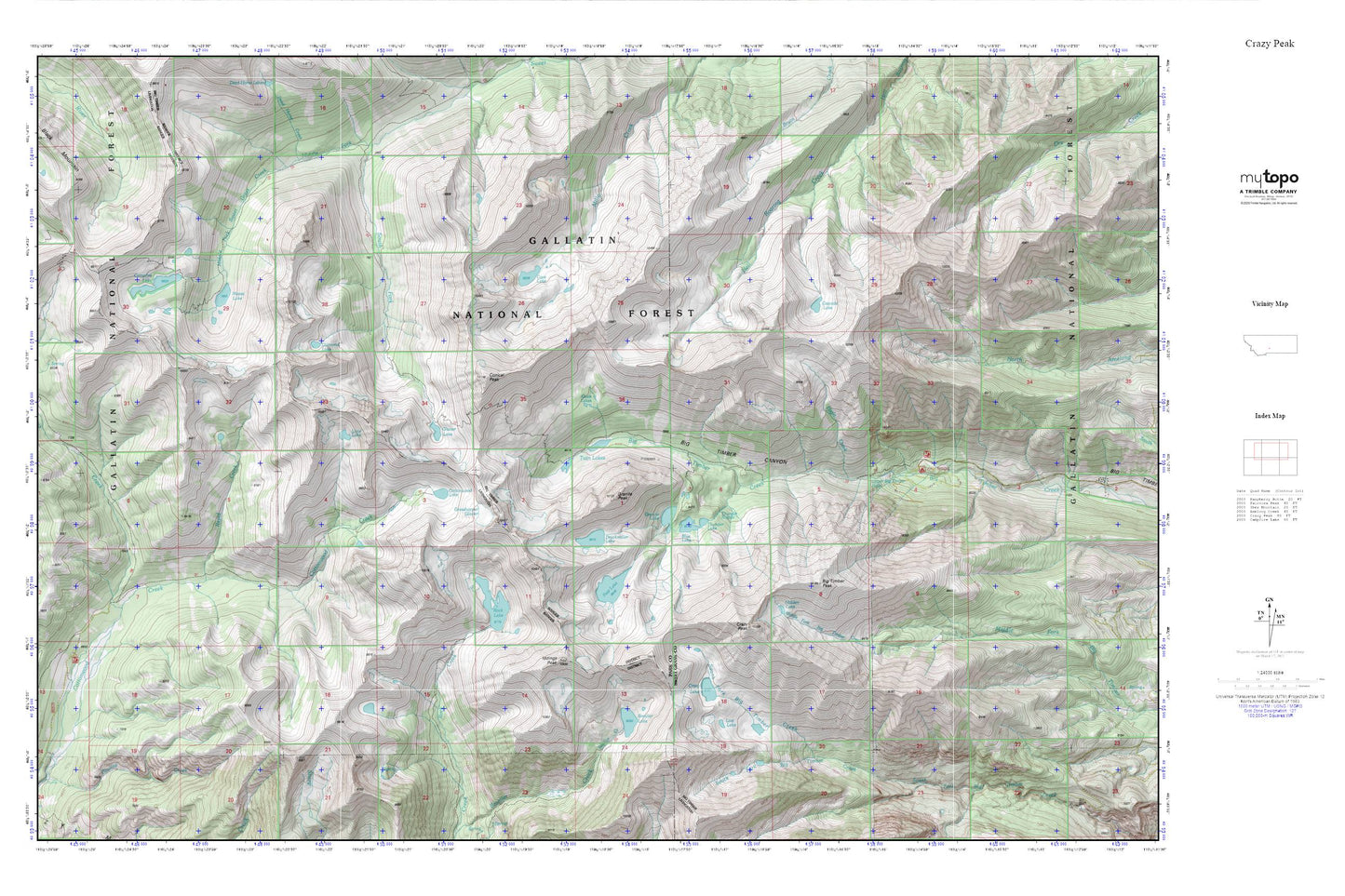 Crazy Peak MyTopo Explorer Series Map Image