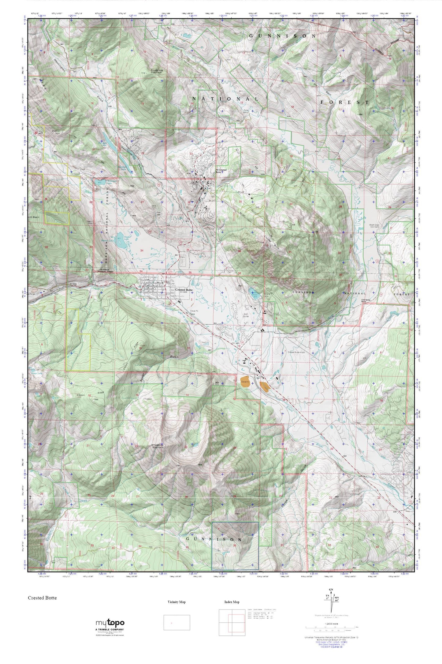 Crested Butte MyTopo Explorer Series Map Image