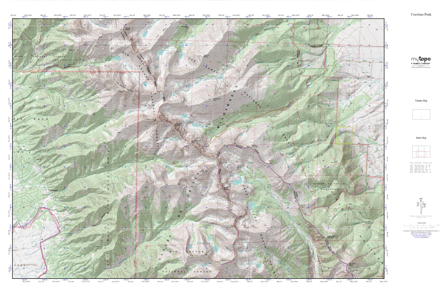 Crestone Peak MyTopo Explorer Series Map Image