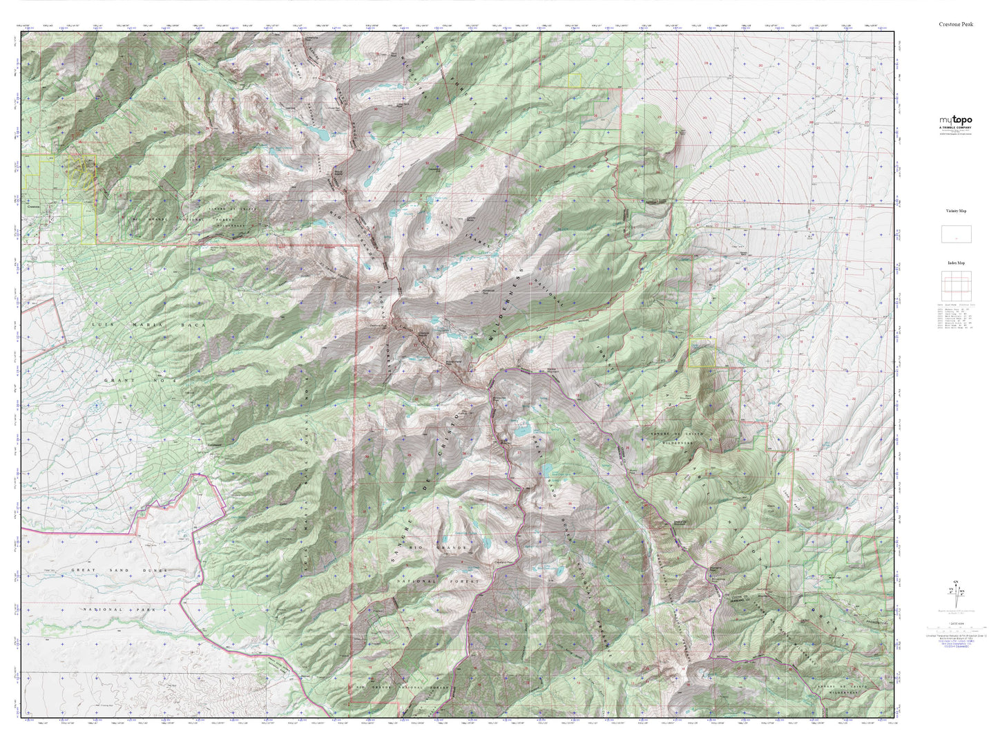 Crestone Peak MyTopo Explorer Series Map Image