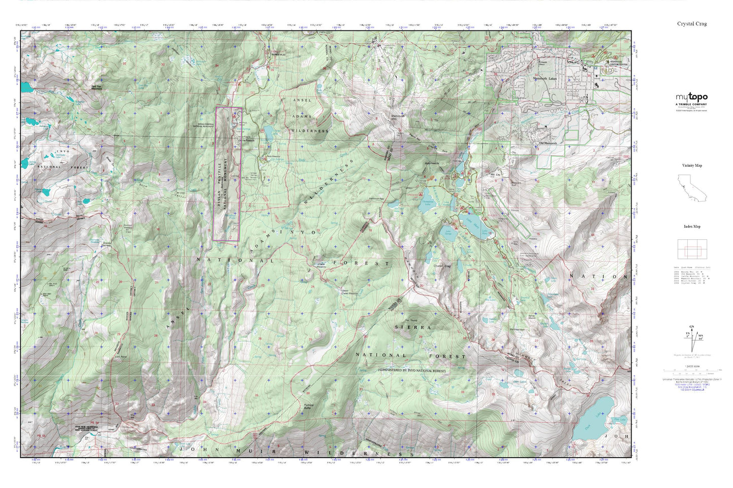 Crystal Crag MyTopo Explorer Series Map Image