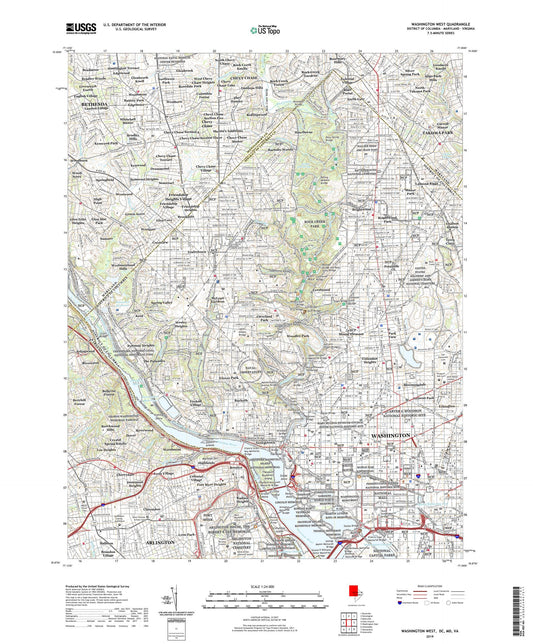 Washington West District of Columbia US Topo Map Image