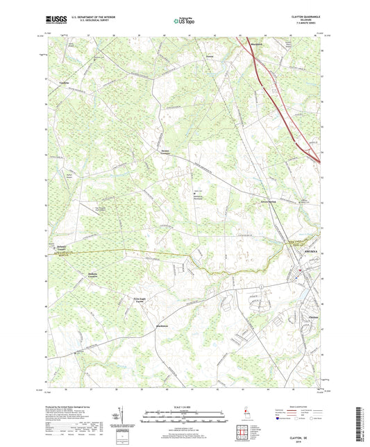 Clayton Delaware US Topo Map Image