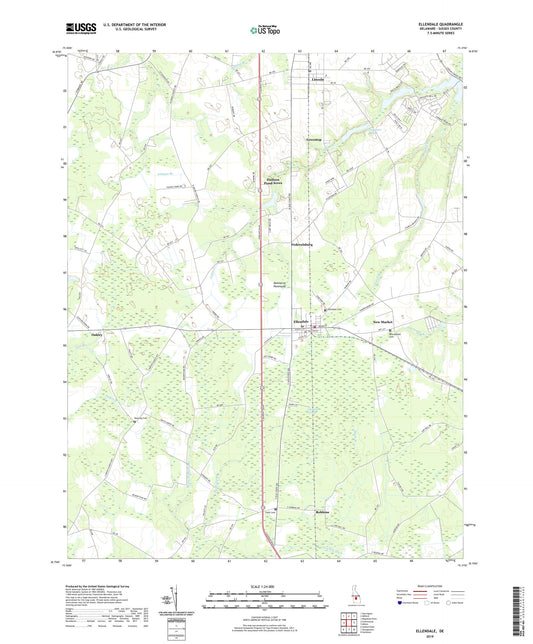 Ellendale Delaware US Topo Map Image