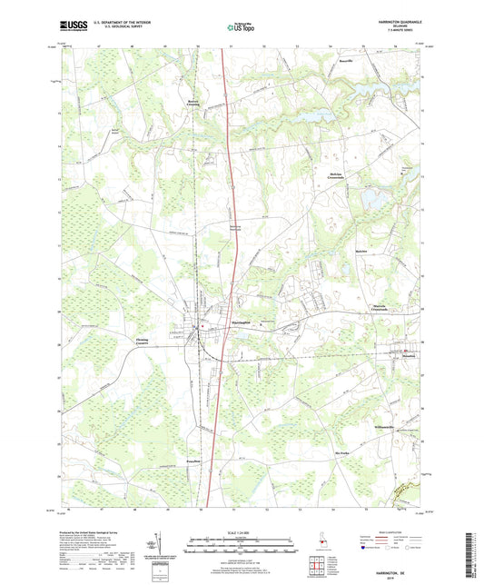 Harrington Delaware US Topo Map Image