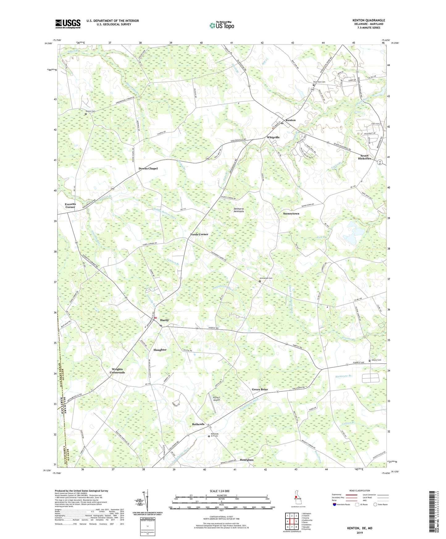 Kenton Delaware US Topo Map Image