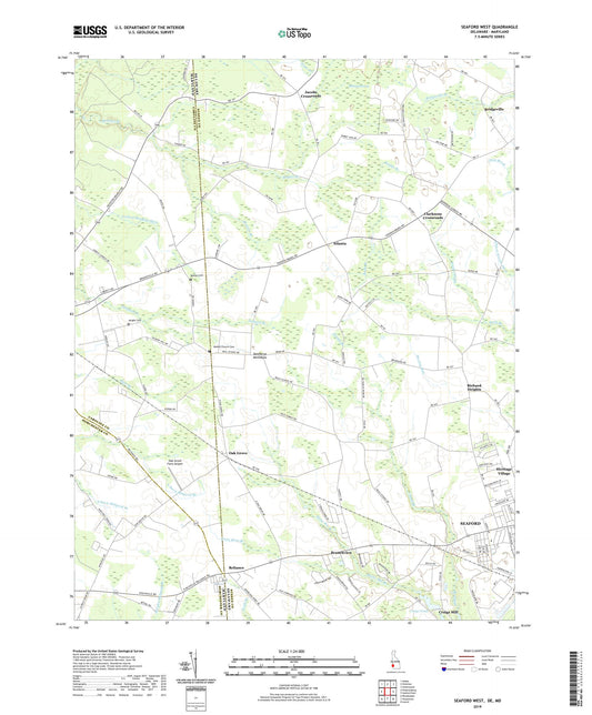 Seaford West Delaware US Topo Map Image
