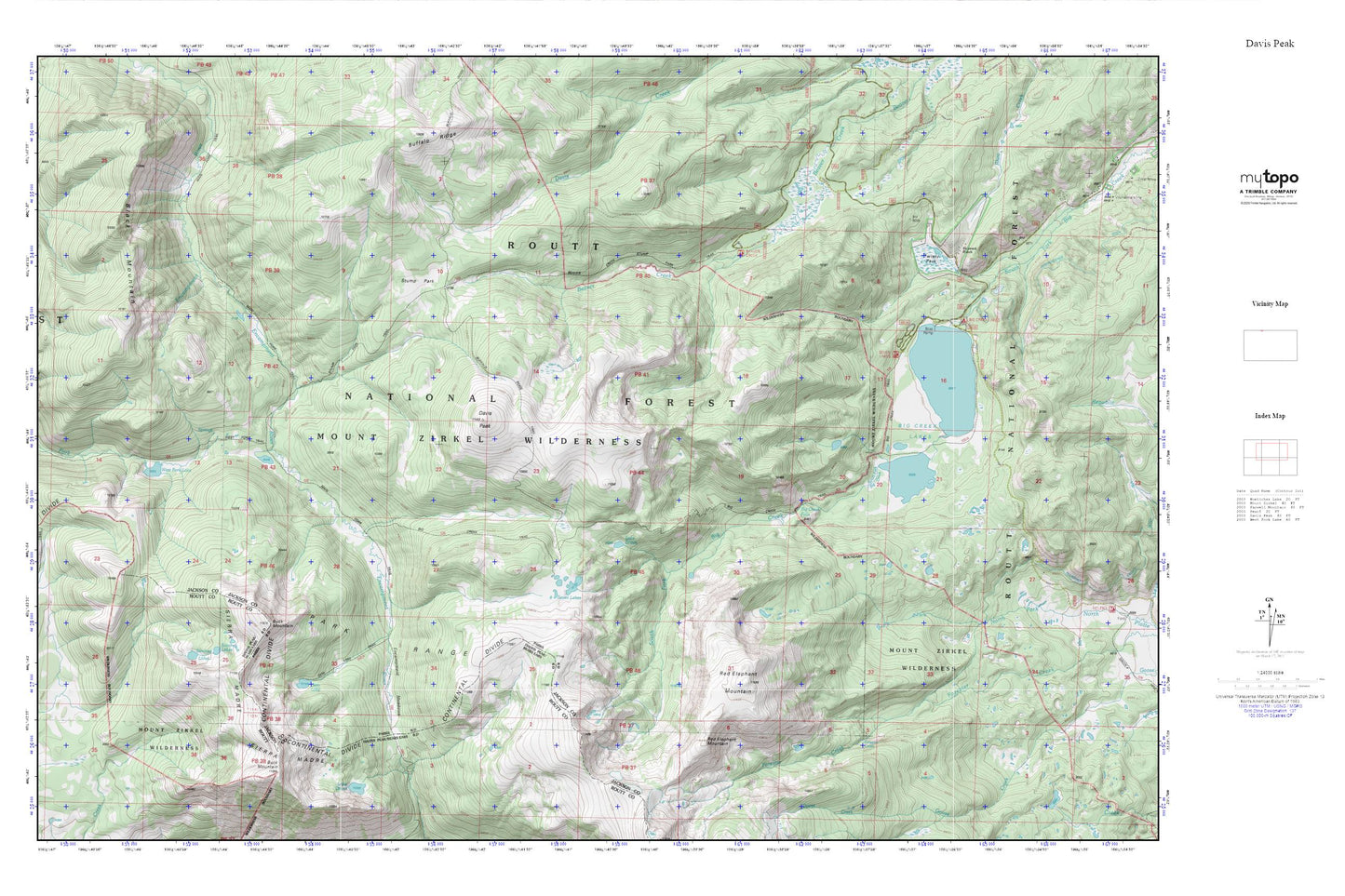 Davis Peak MyTopo Explorer Series Map Image
