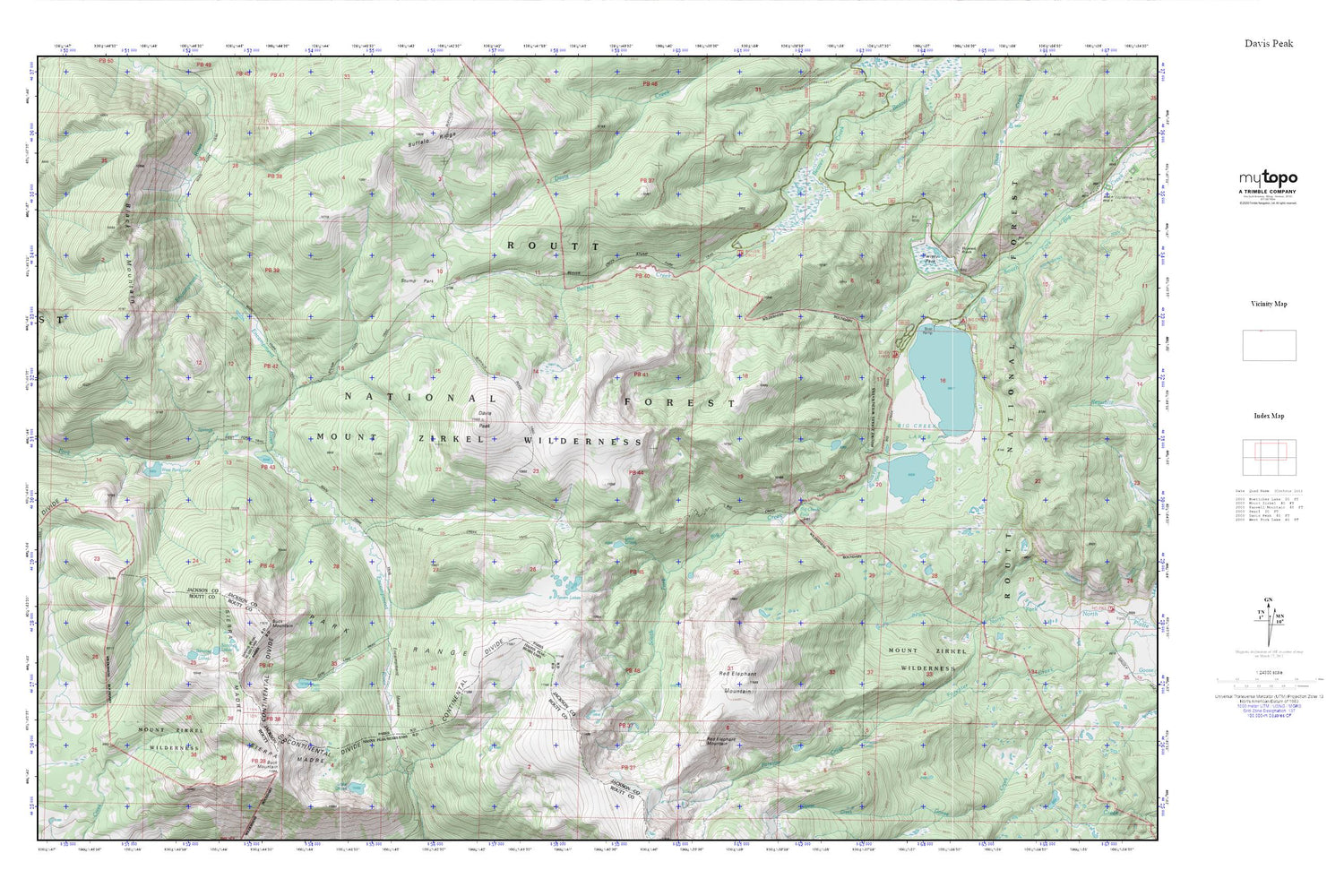 Davis Peak MyTopo Explorer Series Map Image