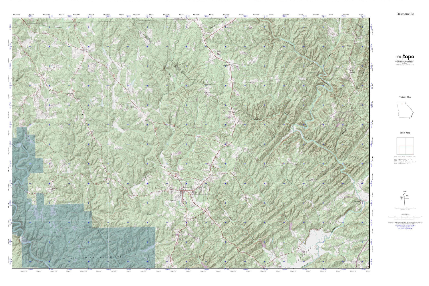 Dawsonville MyTopo Explorer Series Map Image