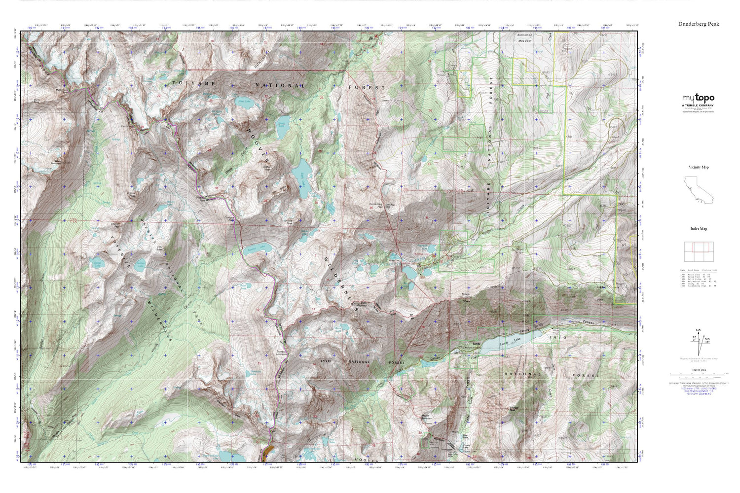 Dunderberg Peak MyTopo Explorer Series Map Image