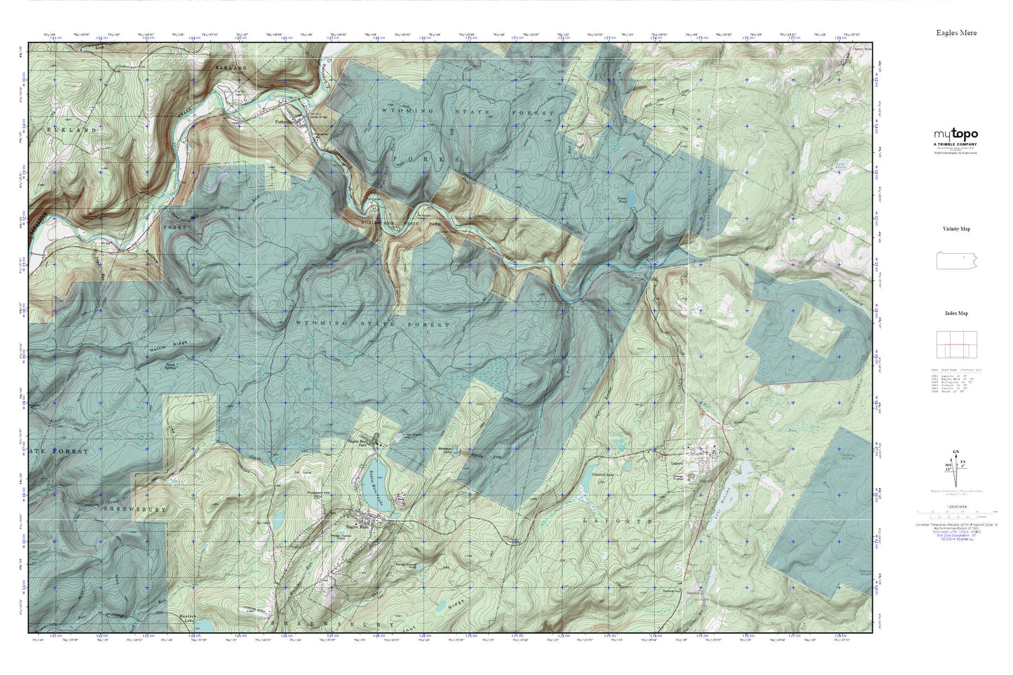Eagles Mere MyTopo Explorer Series Map Image