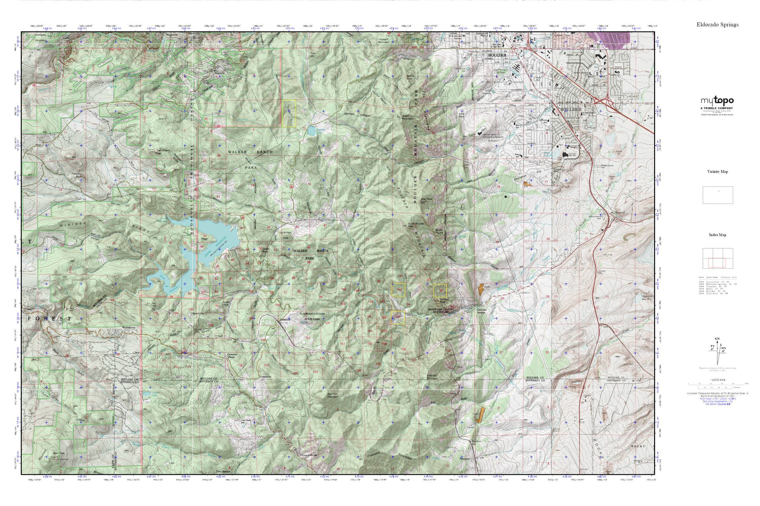 Eldorado Springs MyTopo Explorer Series Map Image
