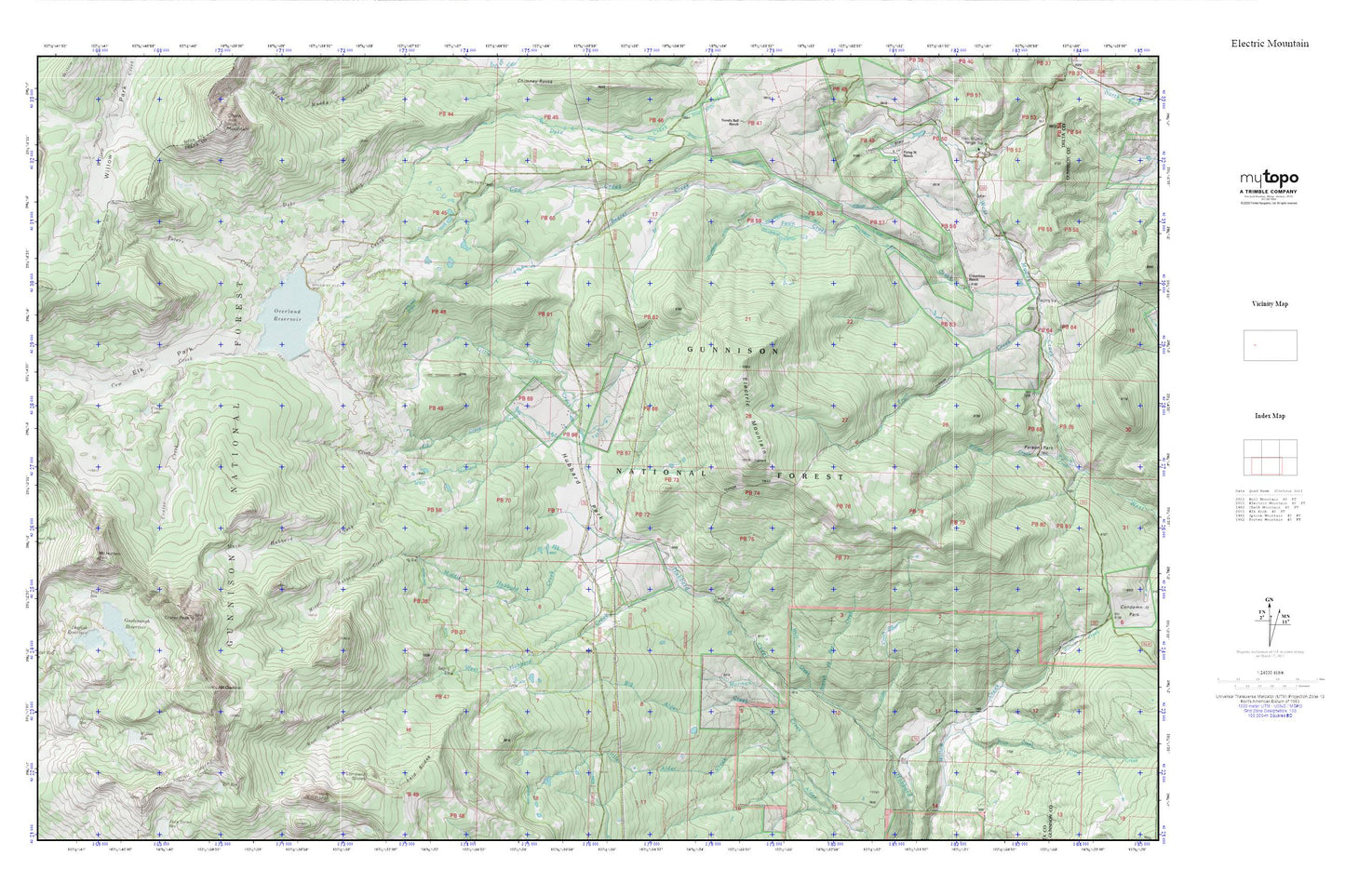 Electric Mountain MyTopo Explorer Series Map Image